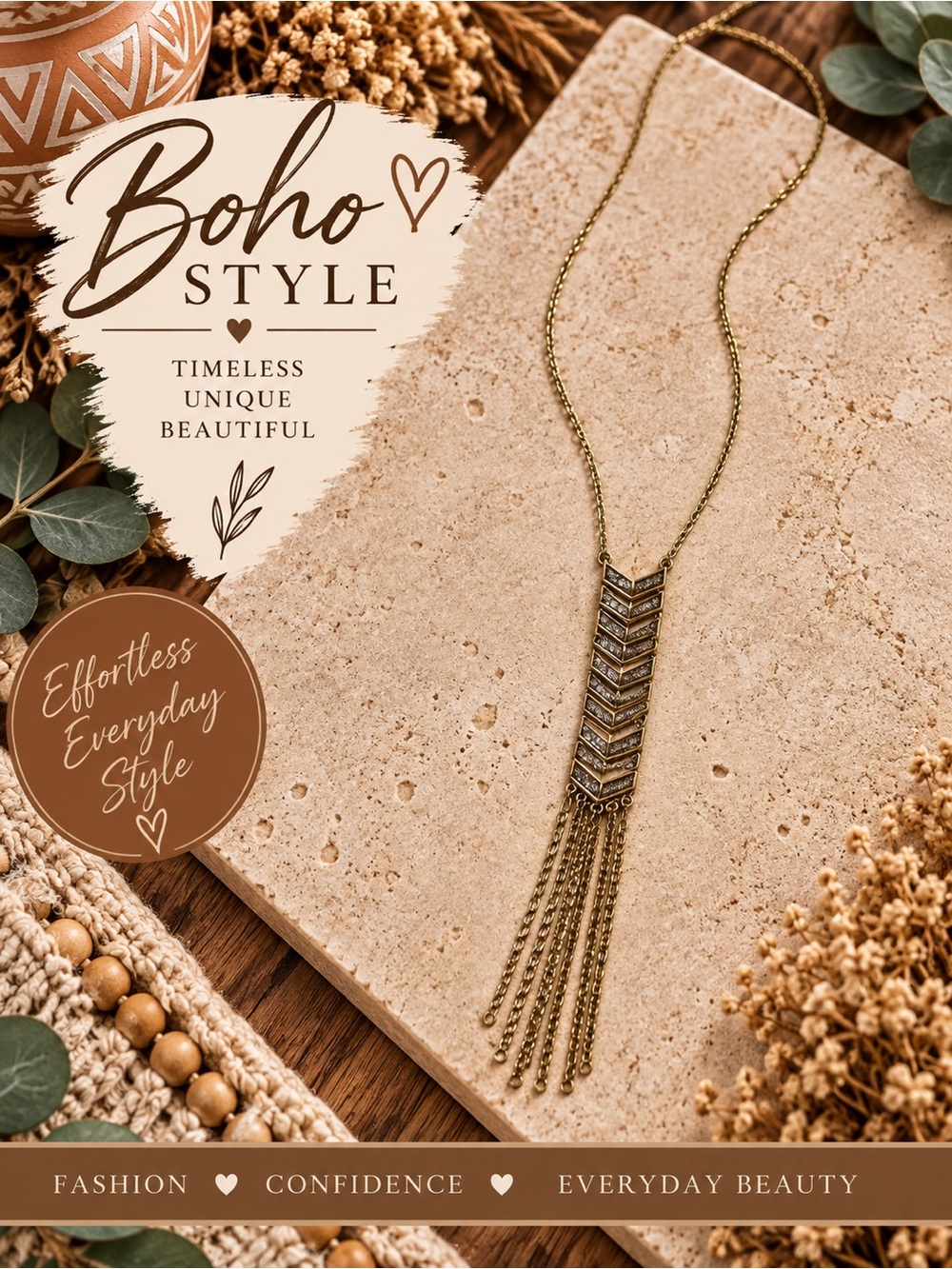 777 Erica Lyons Gold Chevron Tassel Necklace